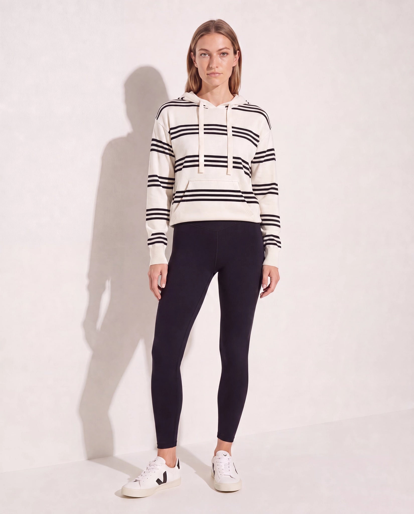Ivory/Black Stripe $|& Interval Maritime Hooded Sweater - UGC On Fig
