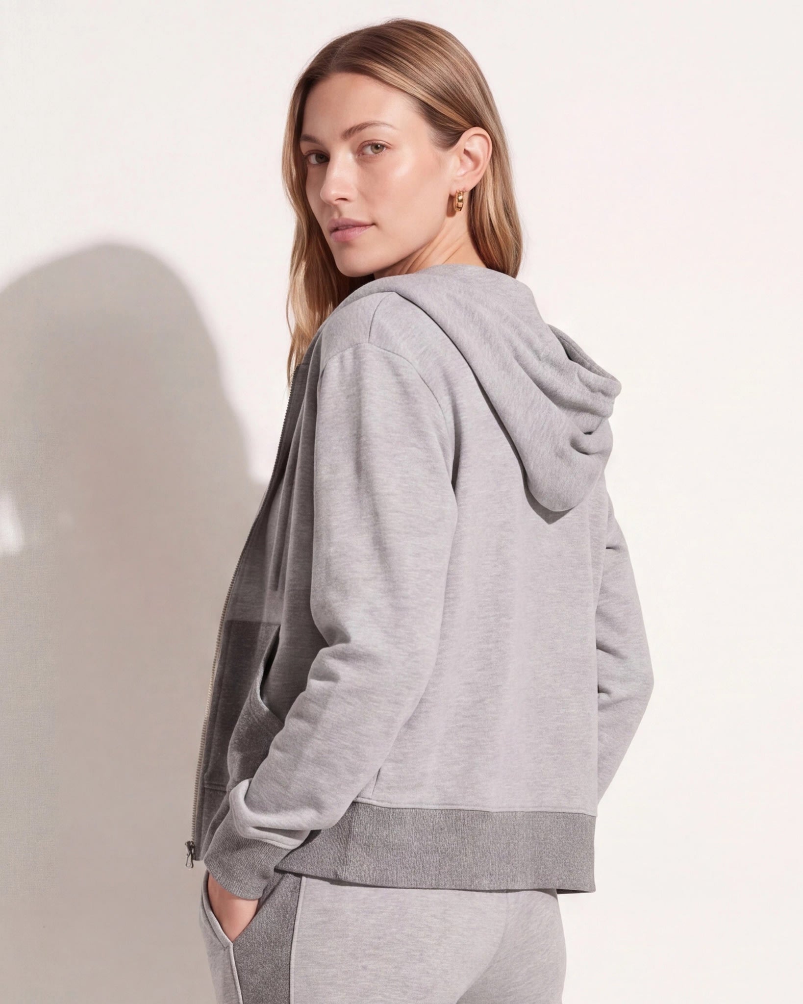 Heather Grey $|& Interval Modal Fleece Presto Zip Hoodie - SOF Back