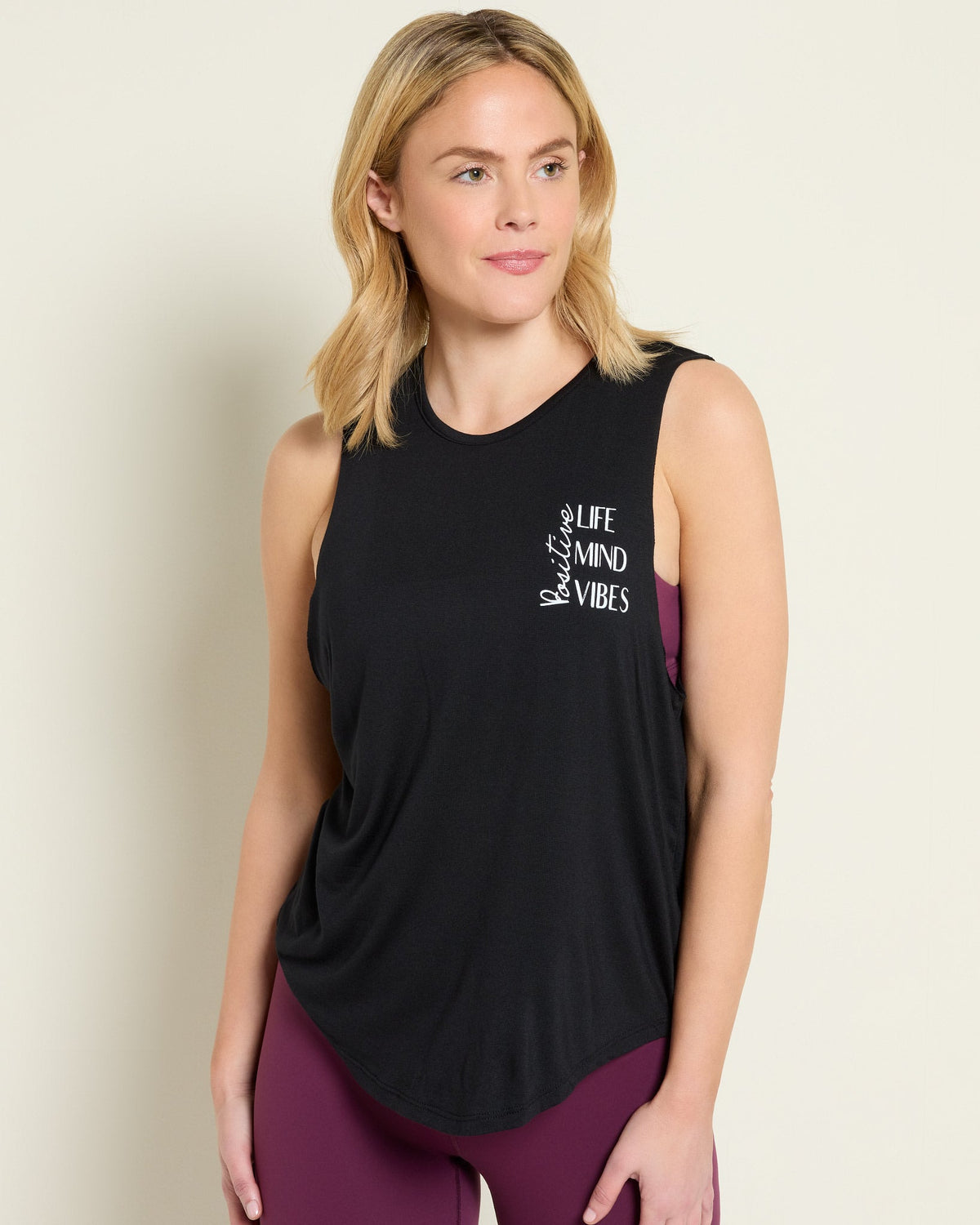 Black $|& Interval Rebound Graphic Tank - SOF Front