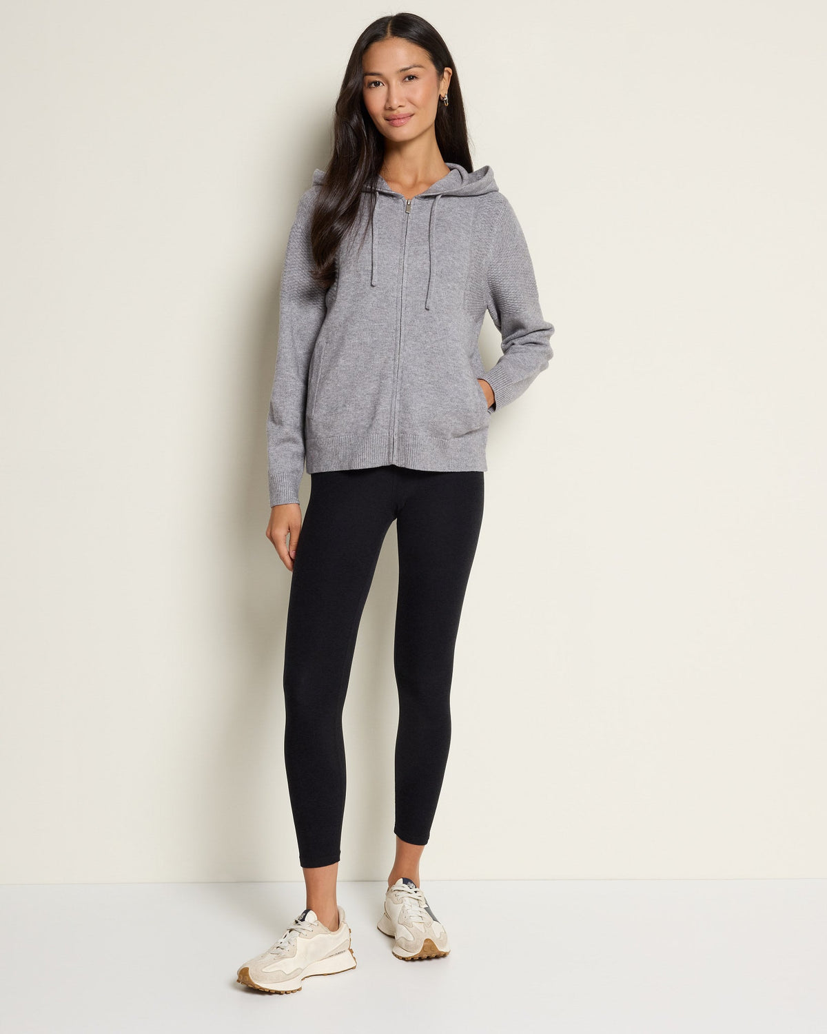 Heather Grey $|& Interval Ava Sweater Zip Hoodie - UGC On Fig