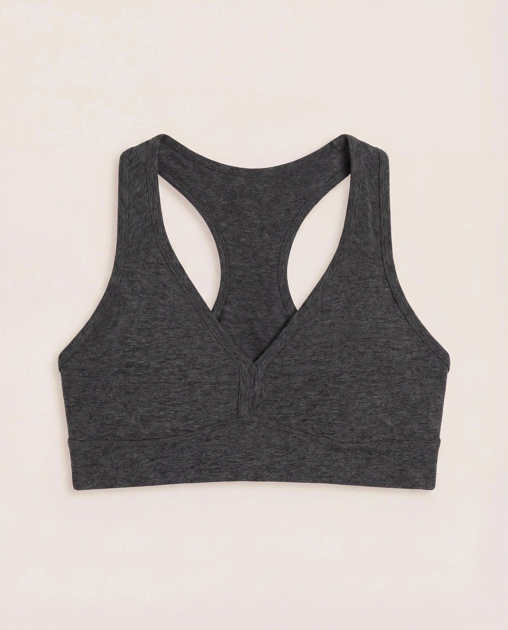 Heather Charcoal $|& Interval FlowHeather Sculpt Enhearten Bra - Hanger Side