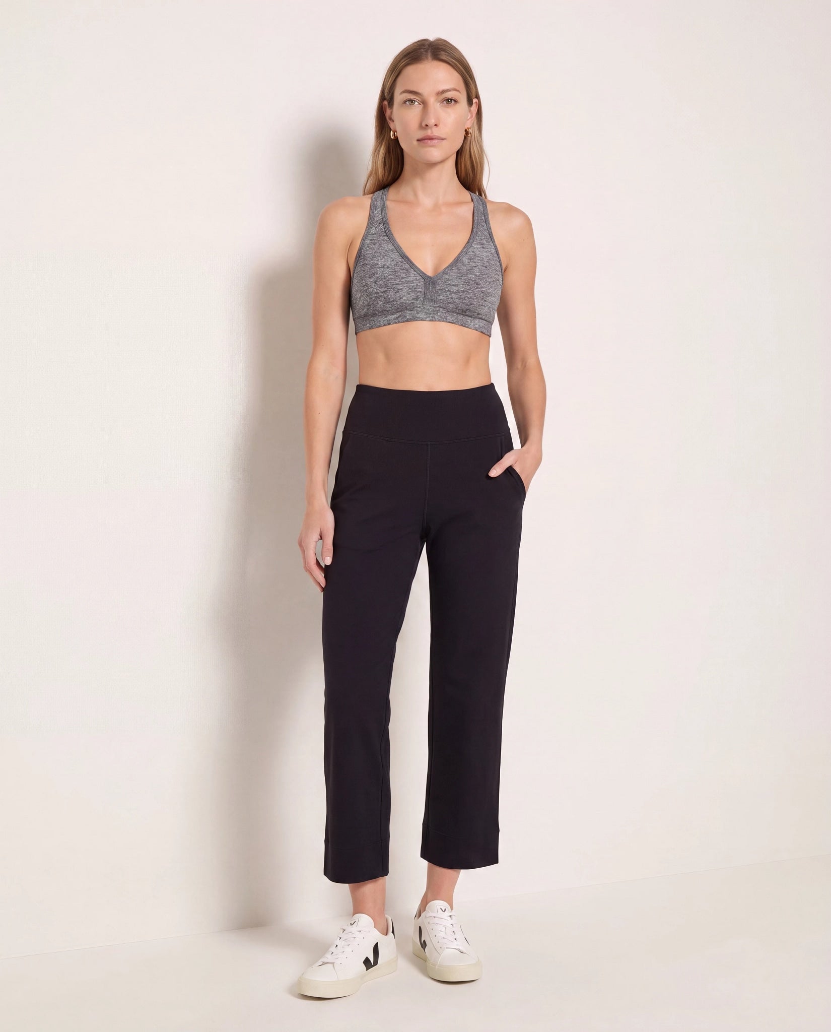 Heather Grey $|& Interval FlowHeather Sculpt Enhearten Bra - SOF Back
