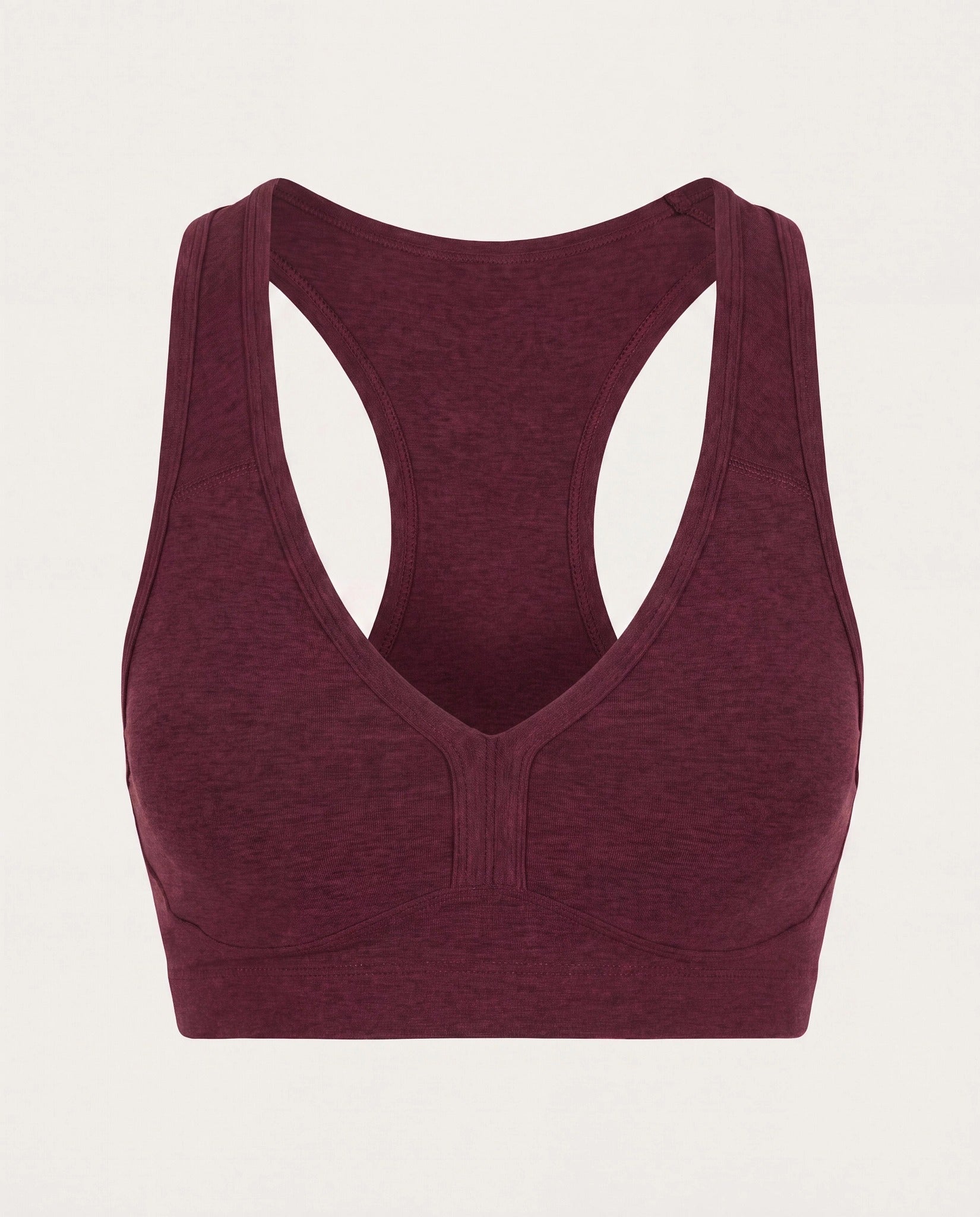 Red Wine $|& Interval FlowHeather Sculpt Enhearten Bra - Hanger Detail