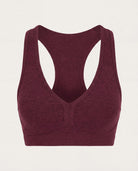 Red Wine $|& Interval FlowHeather Sculpt Enhearten Bra - Hanger Detail
