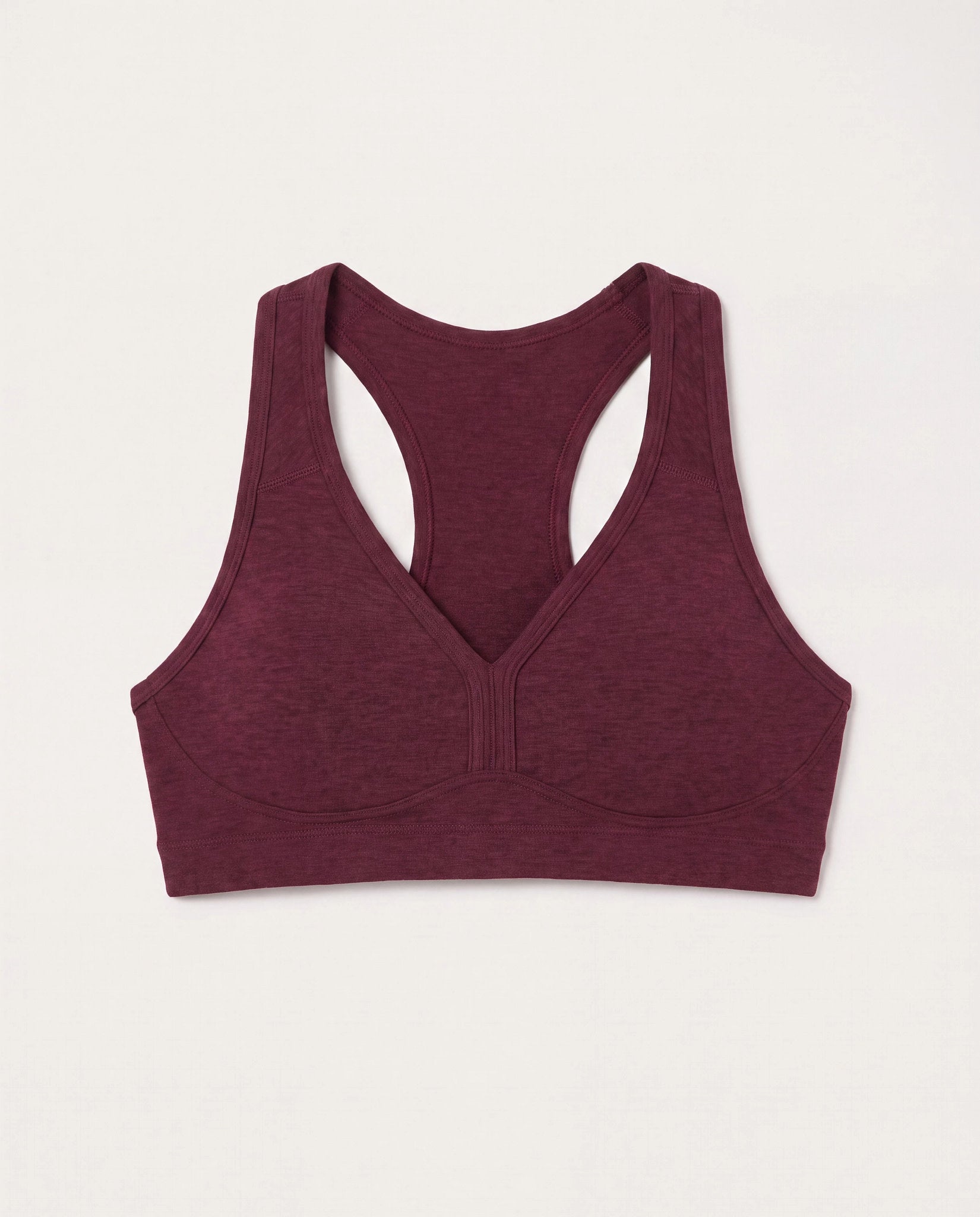 Red Wine $|& Interval FlowHeather Sculpt Enhearten Bra - Hanger Detail