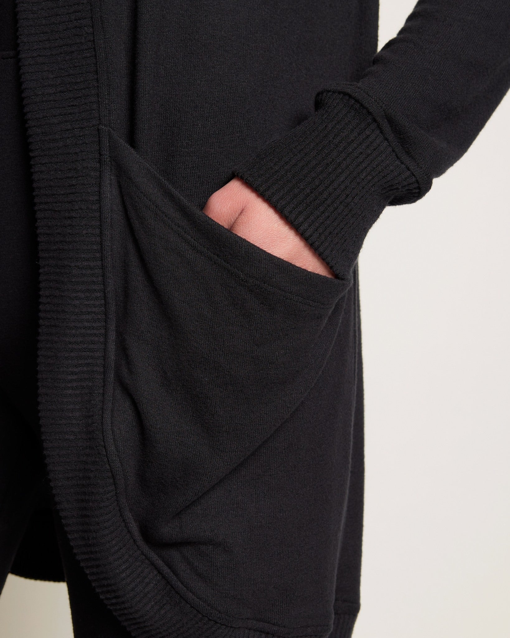 Textured Black $|& Interval Cocoon Cardigan - SOF Full Front