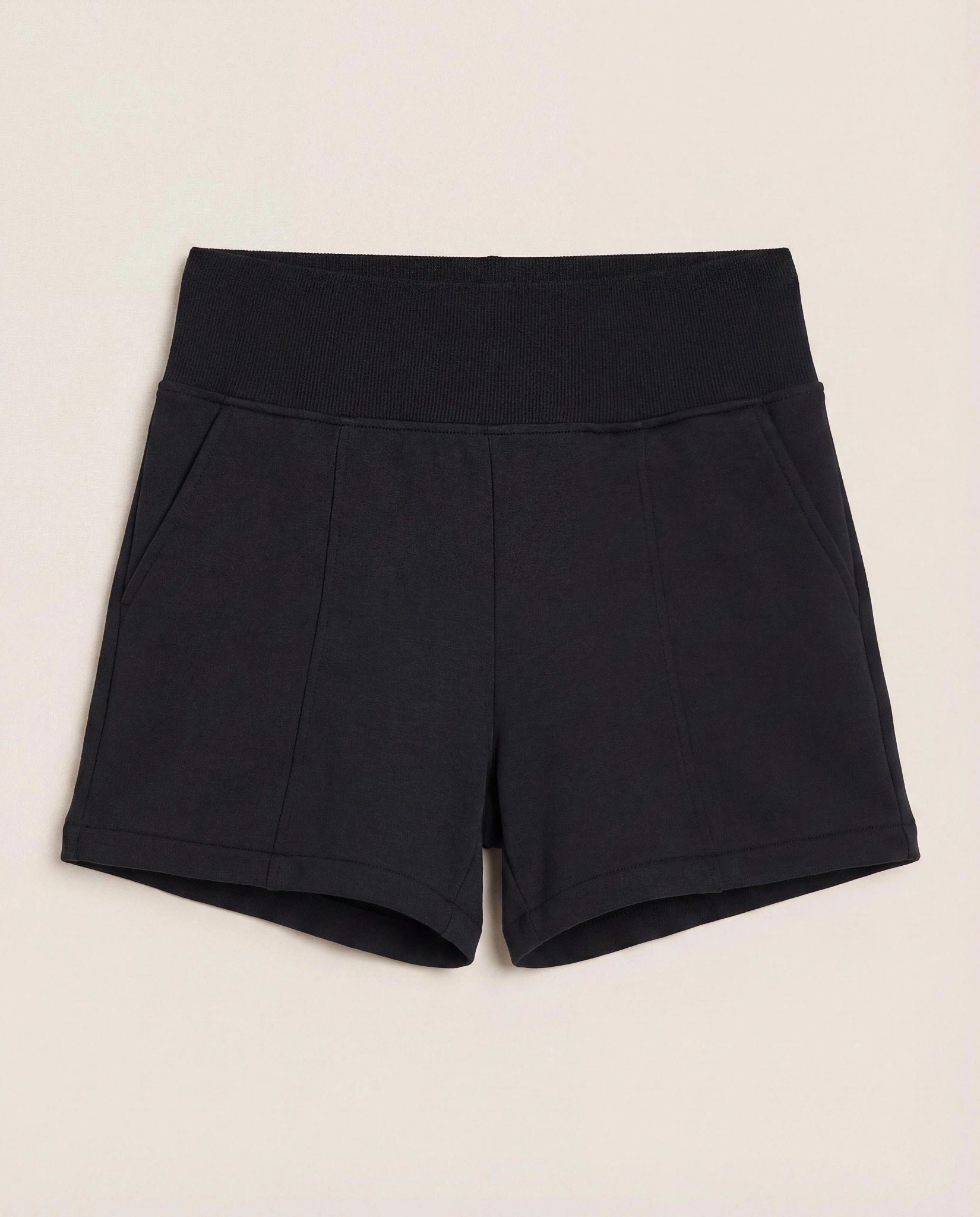 Black $|& Interval Flex Flat Front Short - Hanger Detail