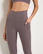 Heathered Night Shade $|& Interval FlowHeather Sculpt Pocket Legging - SOF Full Front