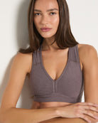Heathered Night Shade $|& Interval FlowHeather Sculpt Enhearten Bra - SOF Full Front