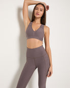 Heathered Night Shade $|& Interval FlowHeather Sculpt Enhearten Bra - SOF Front