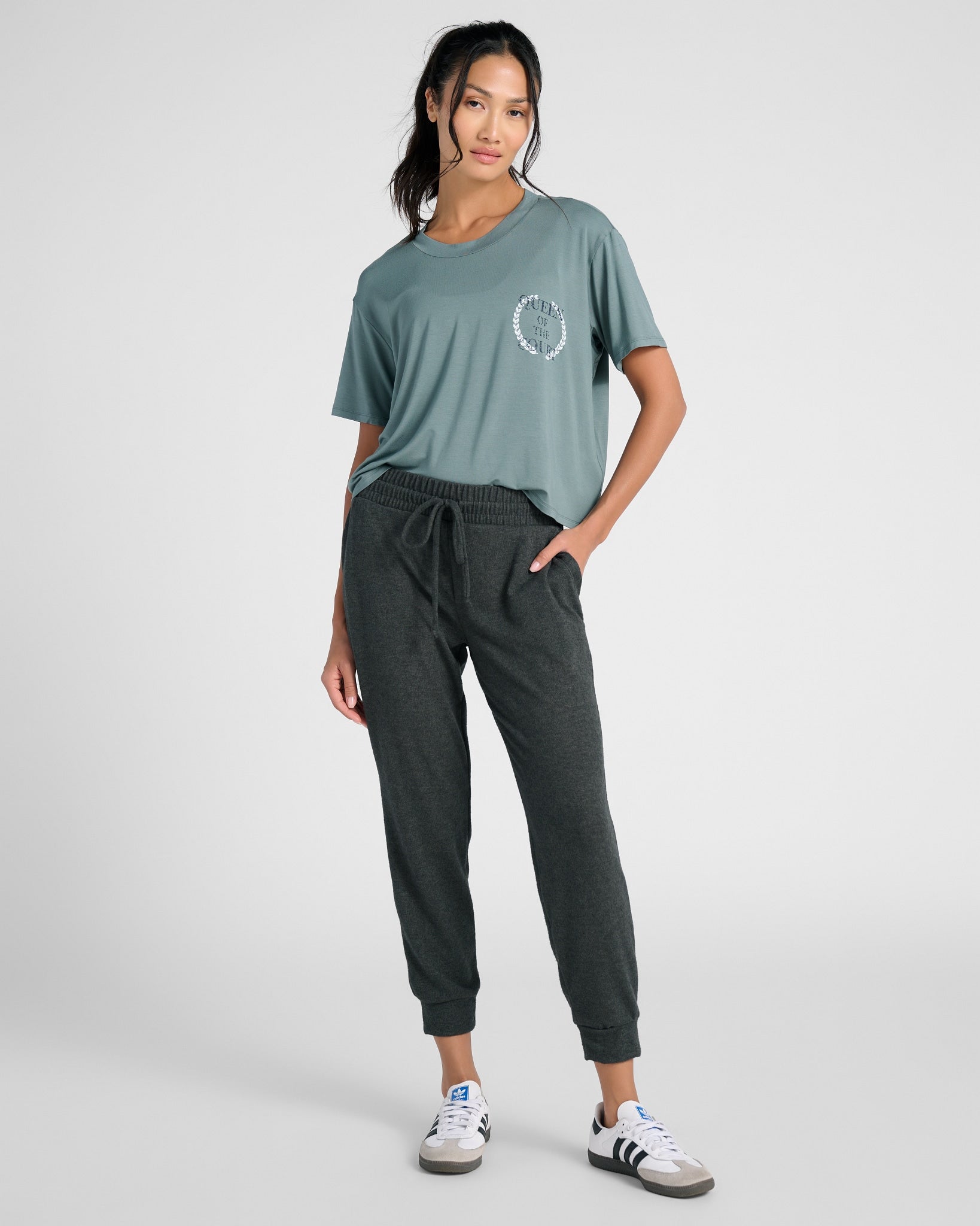 Slate Blue $|& Interval Queen of the Court Graphic Tee - SOF Full Front