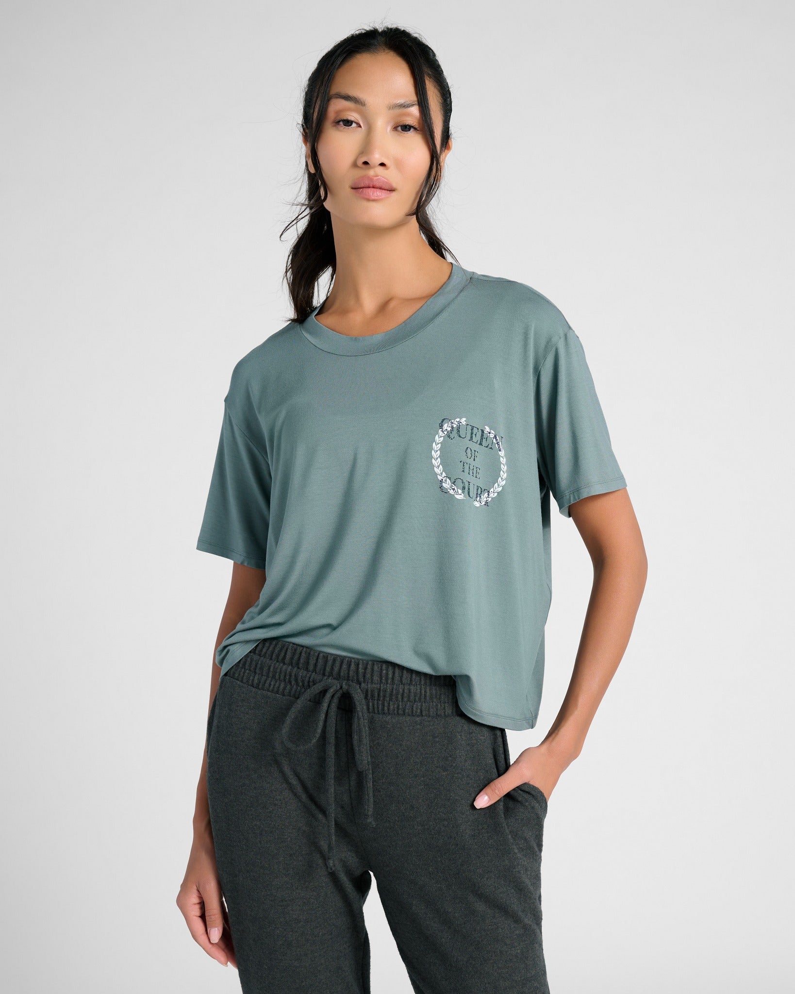 Slate Blue $|& Interval Queen of the Court Graphic Tee - SOF Front