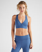Washed Indigo $|& Interval FlowHeather Sculpt Enhearten Bra - SOF Front