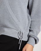 Heather Grey $|& Interval Surplice Wrap Sweater - SOF Full Front