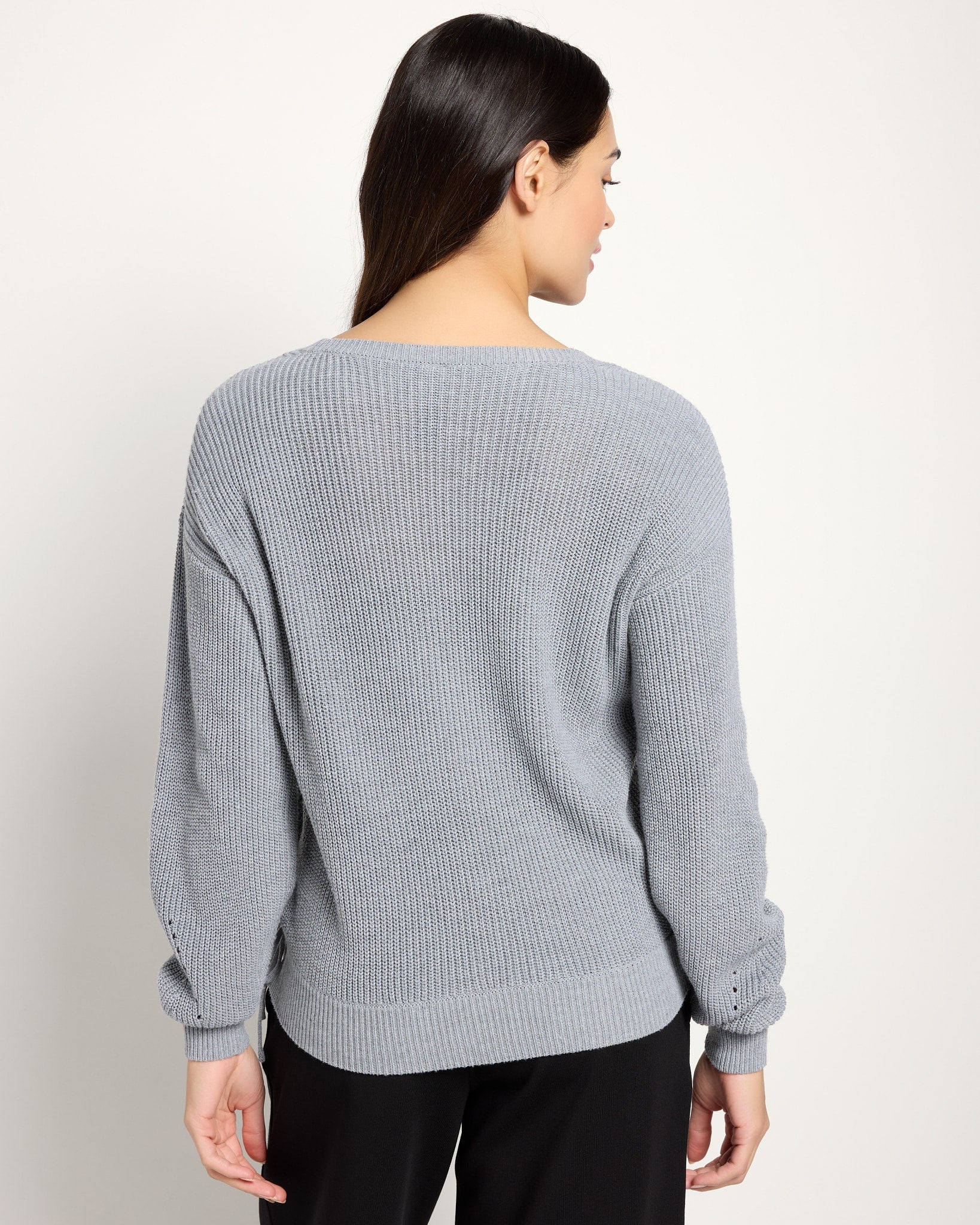 Heather Grey $|& Interval Surplice Wrap Sweater - SOF Back