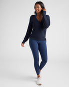 Navy $|& Interval Surplice Wrap Sweater - SOF Full Front