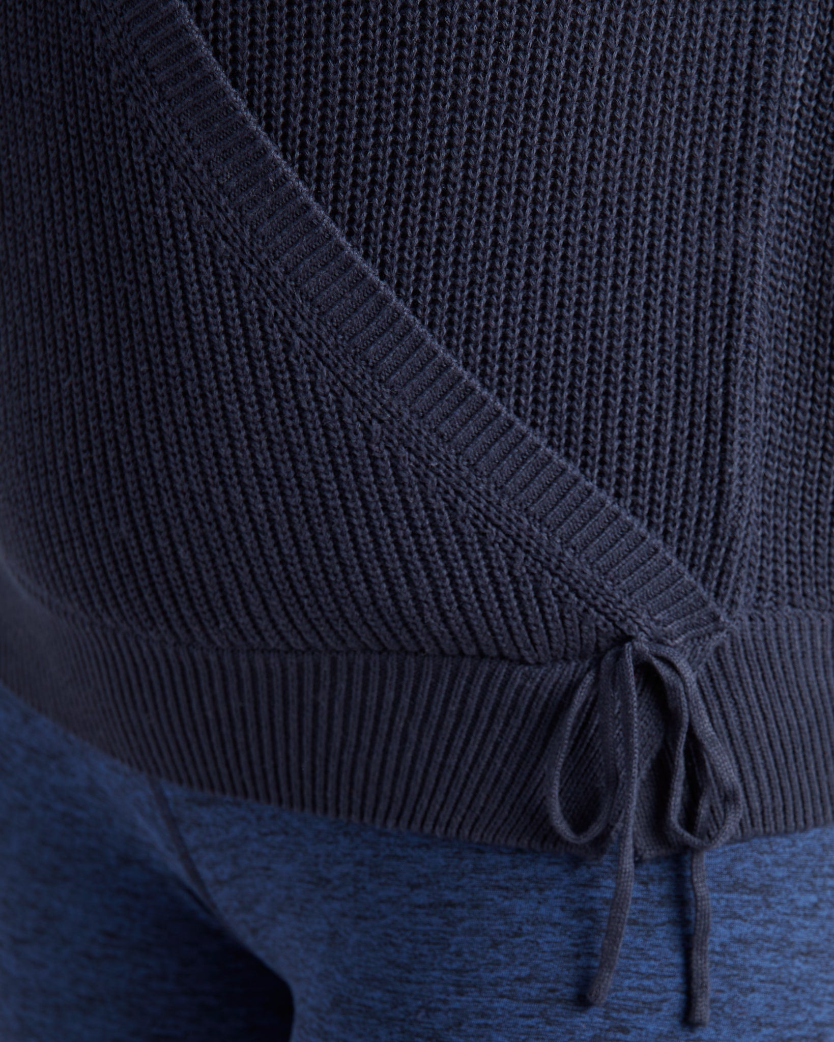 Navy $|& Interval Surplice Wrap Sweater - SOF Detail