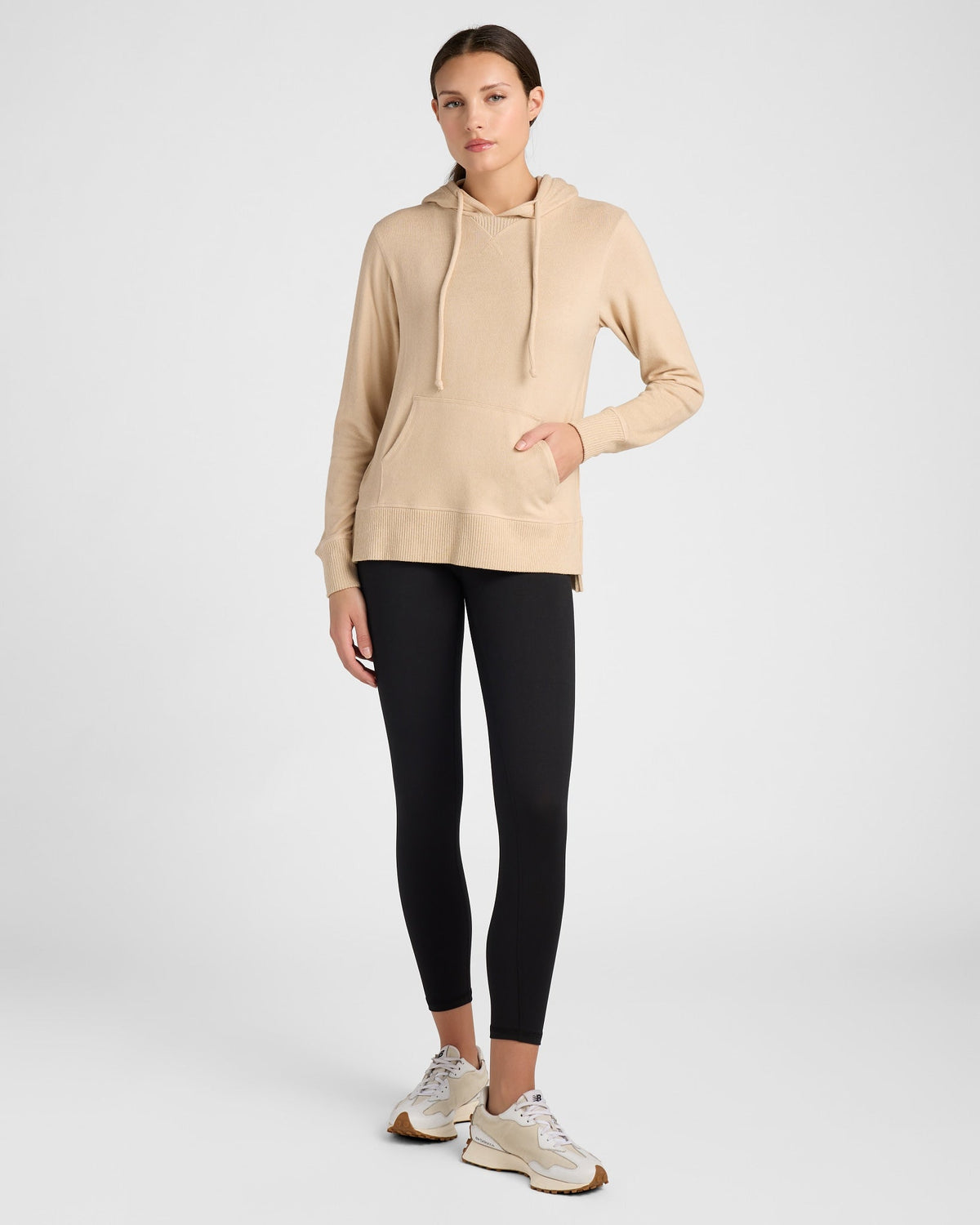 Heathered Oatmeal $|& Interval Hacci Hoodie - SOF Full Front