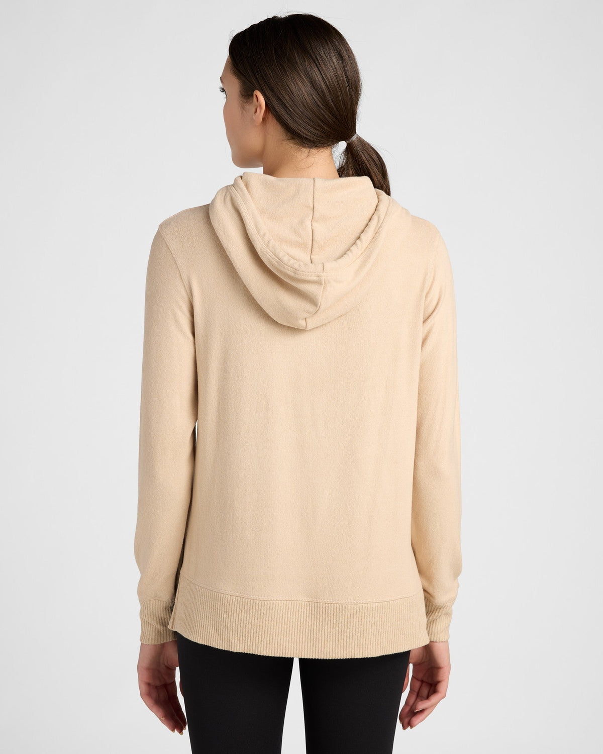 Heathered Oatmeal $|& Interval Hacci Hoodie - SOF Back
