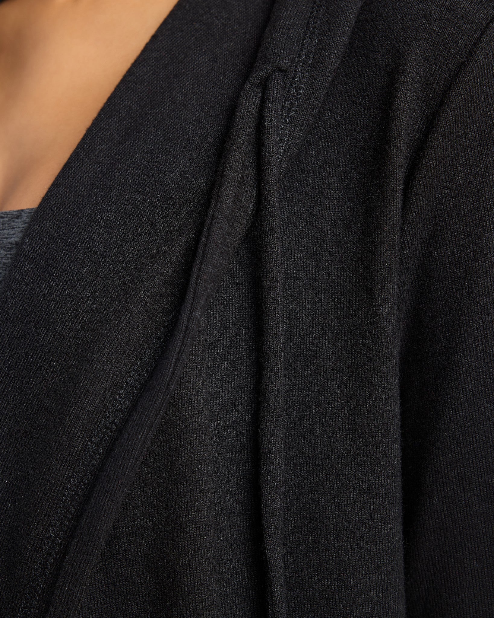 Black $|& Interval Hacci Carefree Cardigan - SOF Detail