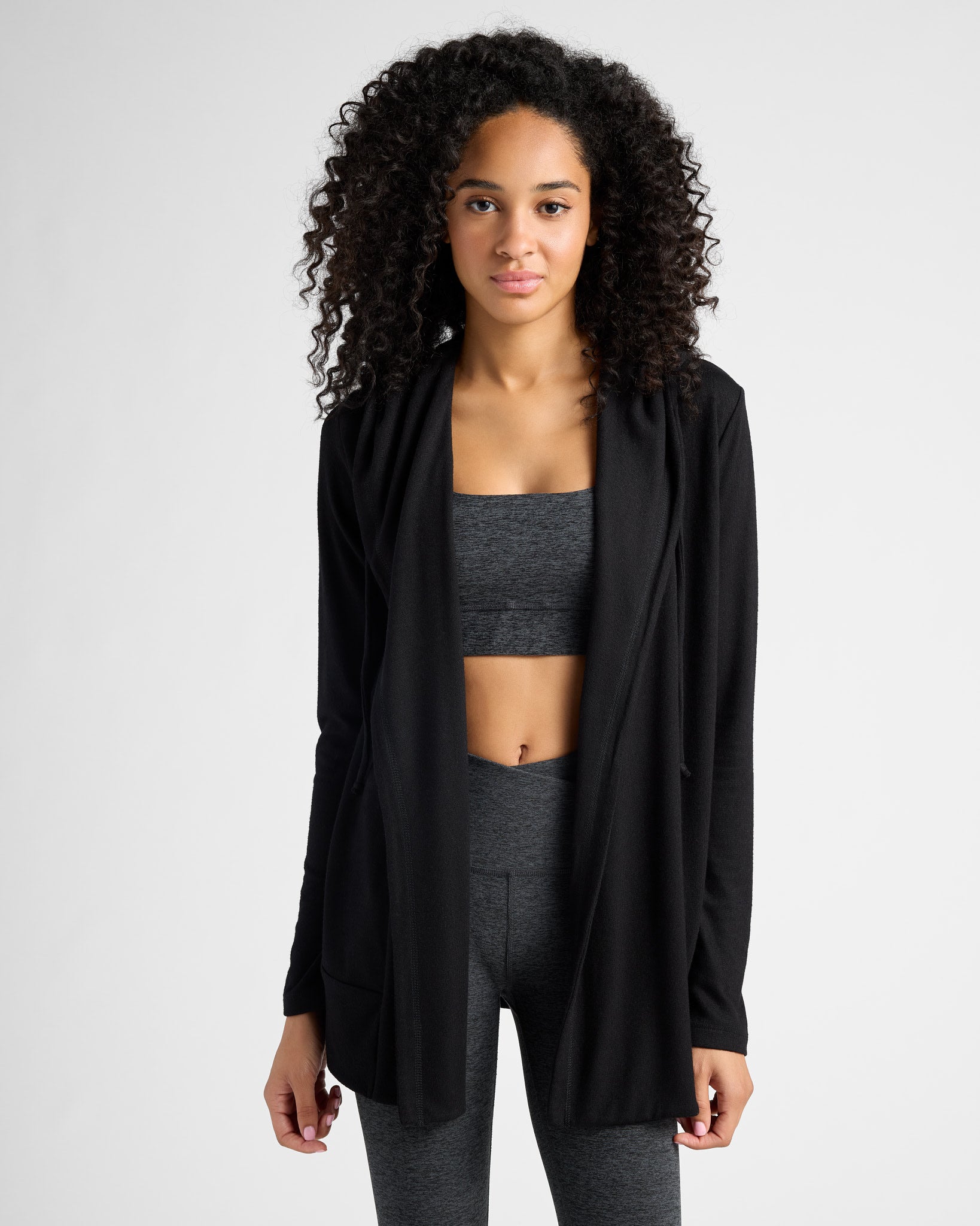 Black $|& Interval Hacci Carefree Cardigan - SOF Front