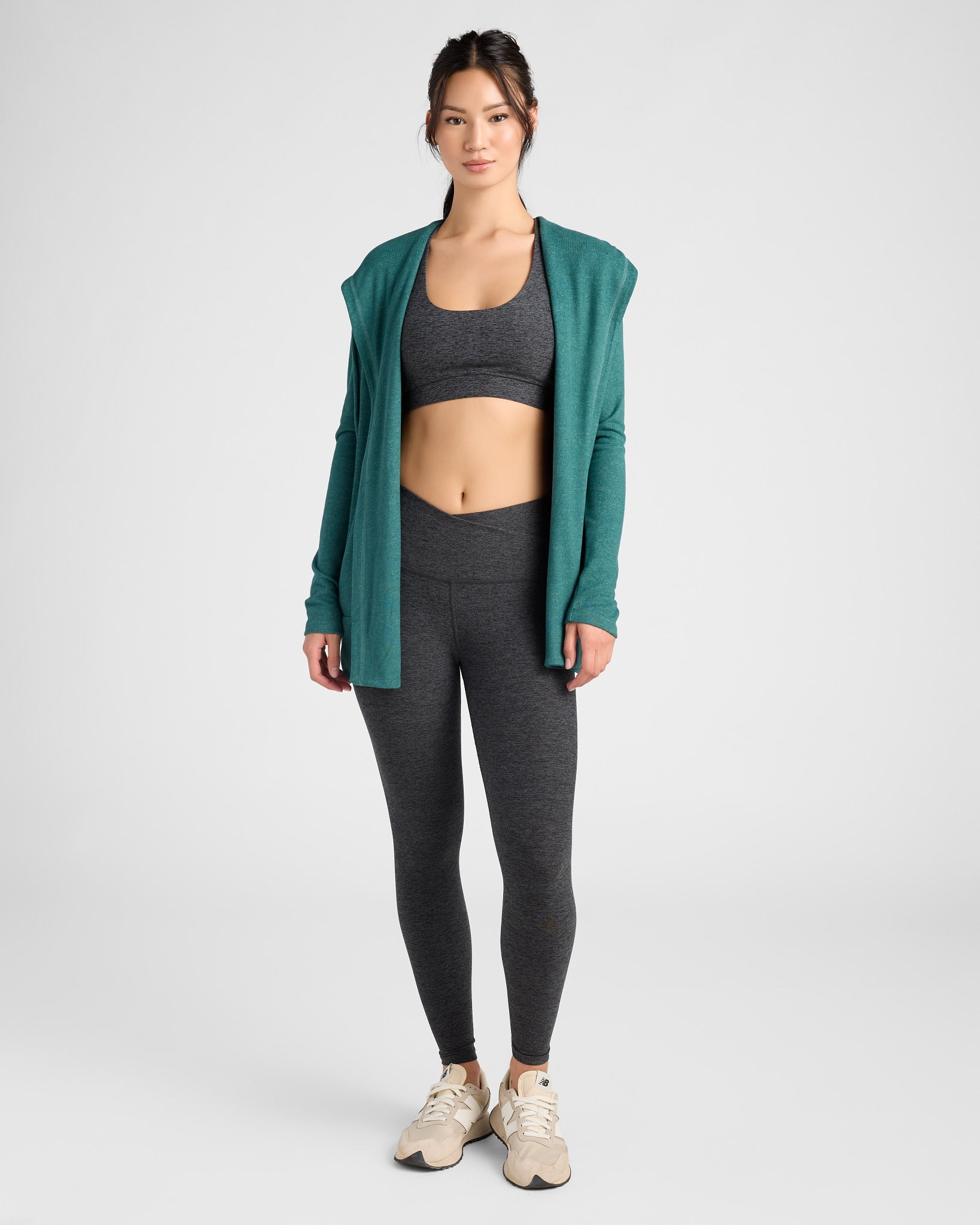 Heathered Spruced Up $|& Interval Hacci Carefree Cardigan - SOF Full Front