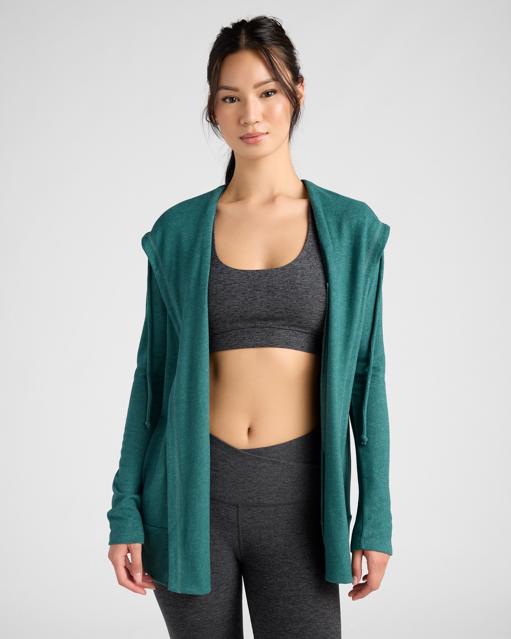 Heathered Spruced Up $|& Interval Hacci Carefree Cardigan - SOF Front