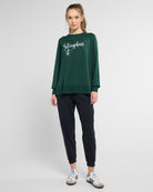 Hunter Green $|& Interval Flex Graphic Pullover - Sleighing It - SOF Full Front