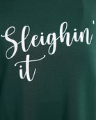 Hunter Green $|& Interval Flex Graphic Pullover - Sleighing It - SOF Detail