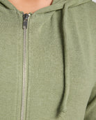 Heathered Olive $|& Interval Hacci Zip Hoodie - SOF Full Front