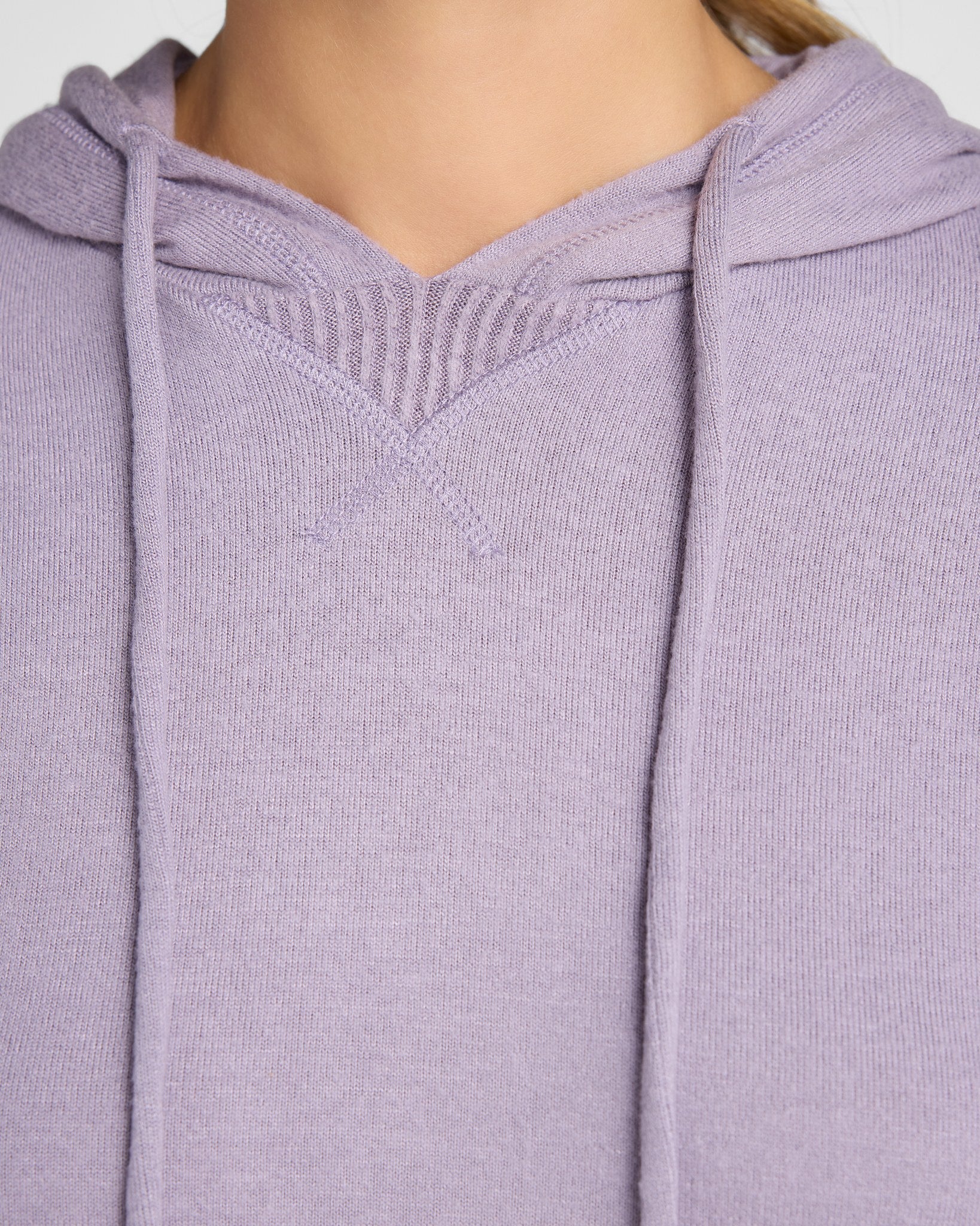 Heather Purple Sage $|& Interval Hacci Hoodie - SOF Detail