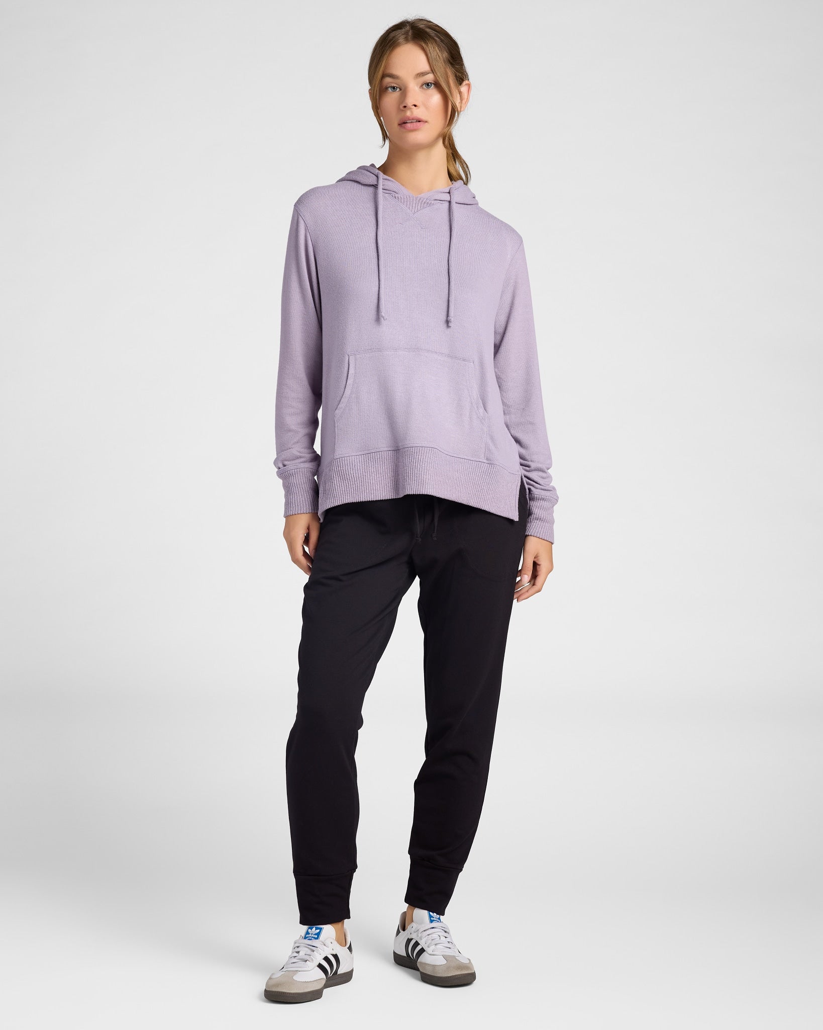 Heather Purple Sage $|& Interval Hacci Hoodie - SOF Full Front