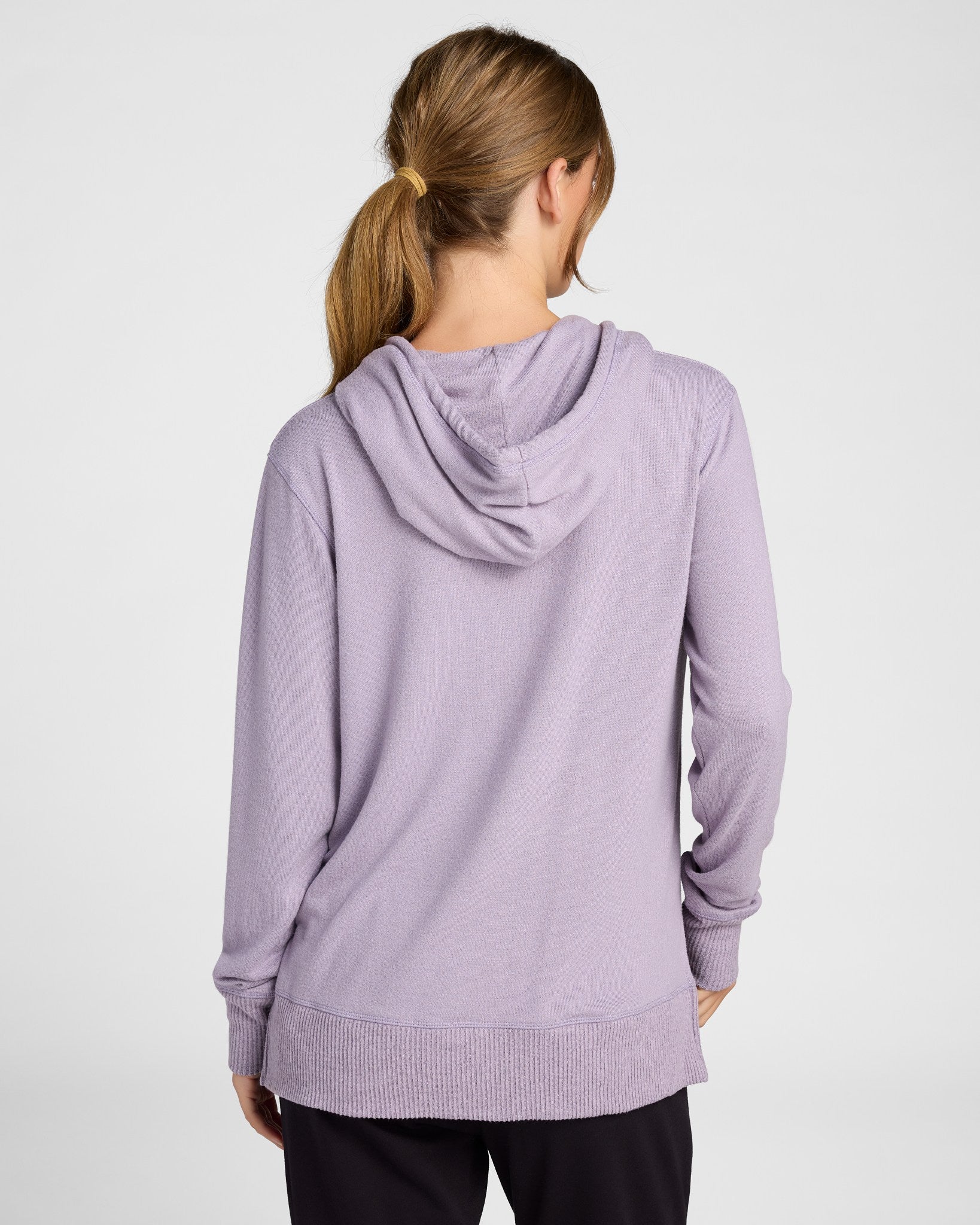 Heather Purple Sage $|& Interval Hacci Hoodie - SOF Back