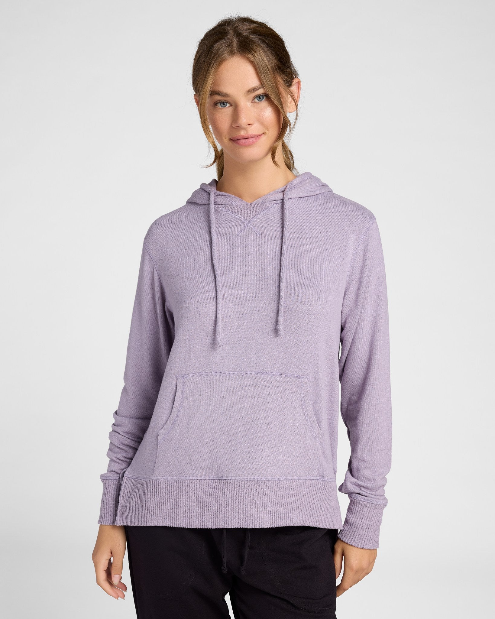 Heather Purple Sage $|& Interval Hacci Hoodie - SOF Front