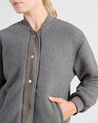 Heather Grey $|& Interval Textured Bomber - SOF Detail