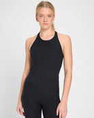 Night Sky Black $|& Interval FlowHeather Sculpt Rise Tank - SOF Front