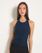 Iris Black $|& Interval FlowHeather Sculpt Rise Tank - SOF Front