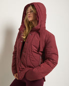 Red Wine $|& Interval Wayfarer Light Weight Puffer Jacket - VOF Front