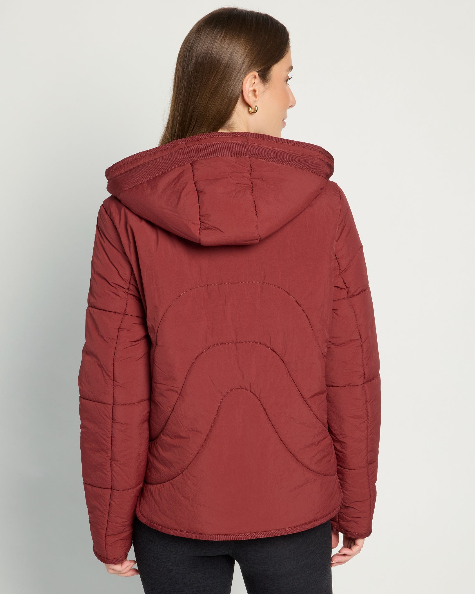 Red Wine $|& Interval Wayfarer Light Weight Puffer Jacket - SOF Back