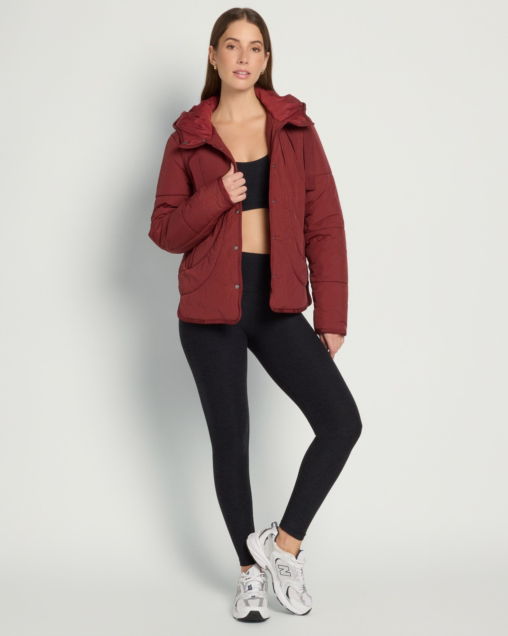 Red Wine $|& Interval Wayfarer Light Weight Puffer Jacket - UGC On Fig