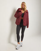 Red Wine $|& Interval Wayfarer Light Weight Puffer Jacket - UGC On Fig