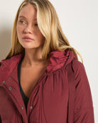 Red Wine $|& Interval Wayfarer Light Weight Puffer Jacket - SOF Full Front
