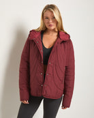 Red Wine $|& Interval Wayfarer Light Weight Puffer Jacket - SOF Front