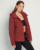 Red Wine $|& Interval Wayfarer Light Weight Puffer Jacket - SOF Front