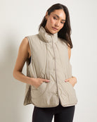Sand $|& Interval Voyager Light Weight Puffer Vest - SOF Full Front