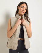 Sand Beige $|& Interval Voyager Light Weight Puffer Vest - SOF Front