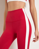 Poppy Solid/White $|& Interval FlowHeather Sculpt Ascend Leggings - SOF Full Front