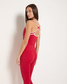 Poppy Solid/White $|& Interval FlowHeather Sculpt Stride Tank - SOF Back