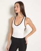 White/Night Sky $|& Interval FlowHeather Sculpt Stride Tank - SOF Front