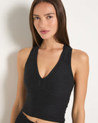 Night Sky Black $|& Interval FlowHeather Sculpt Enhearten Tank - SOF Full Front